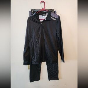 And1 Track Suit Black & grey Warmup Pants & Zip Jacket Size mens small